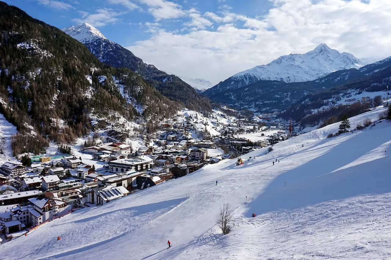 Blick auf die Stadt Sölden