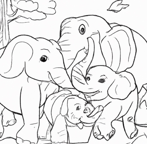 Malvorlage Elefant kostenlos herunterladen