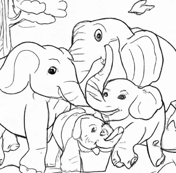 Malvorlage Elefant kostenlos herunterladen