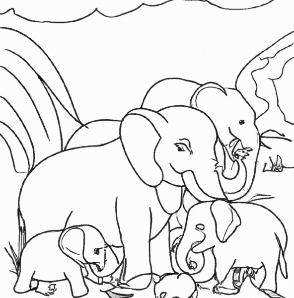 Malvorlage Elefant kostenlos herunterladen