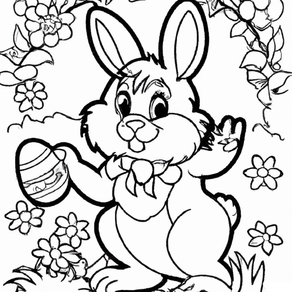 Osterhase mit Ei in der Hand Malvorlagen