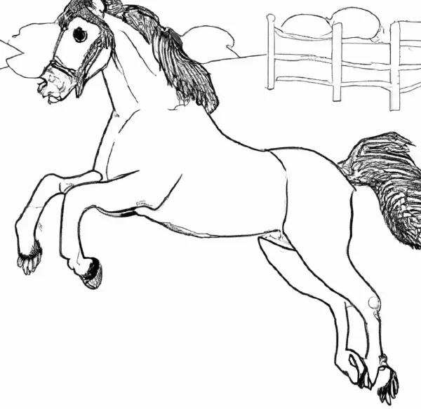 Malvorlage Pferd Weide