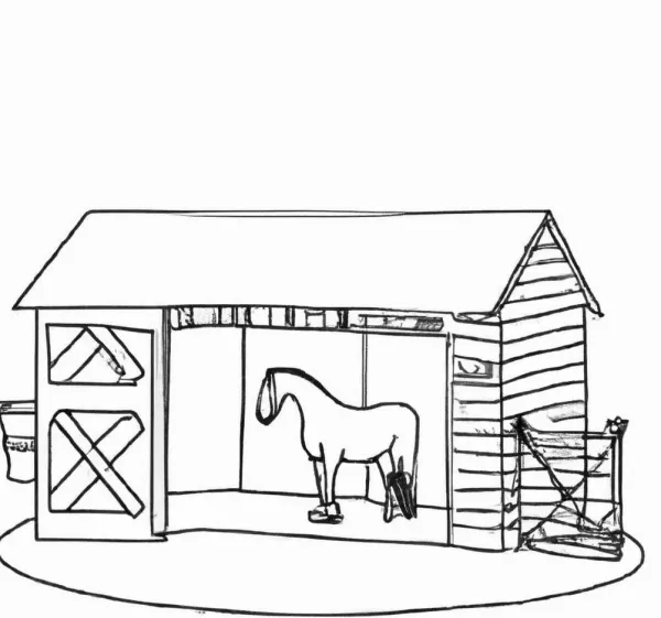 Malvorlage Pferd im Stall