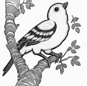 Malvorlage Vogel Baum