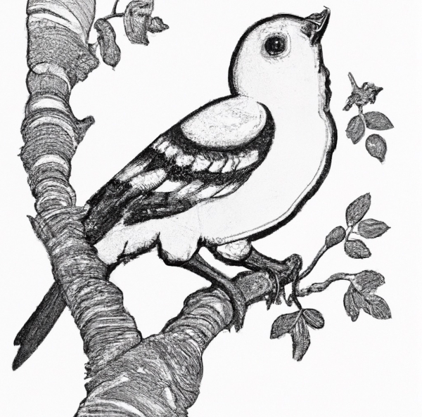 Malvorlage Vogel Baum