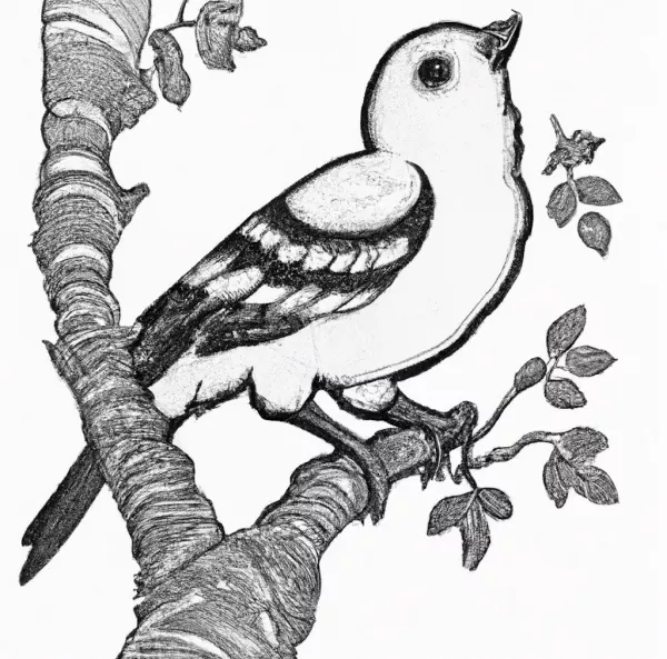 Malvorlage Vogel Baum